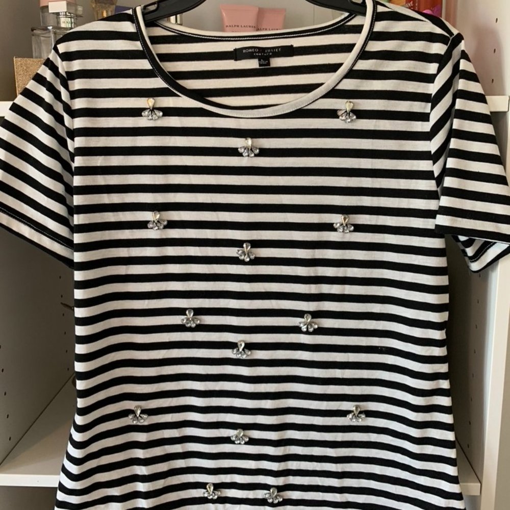Jeweled Stripe Tee
